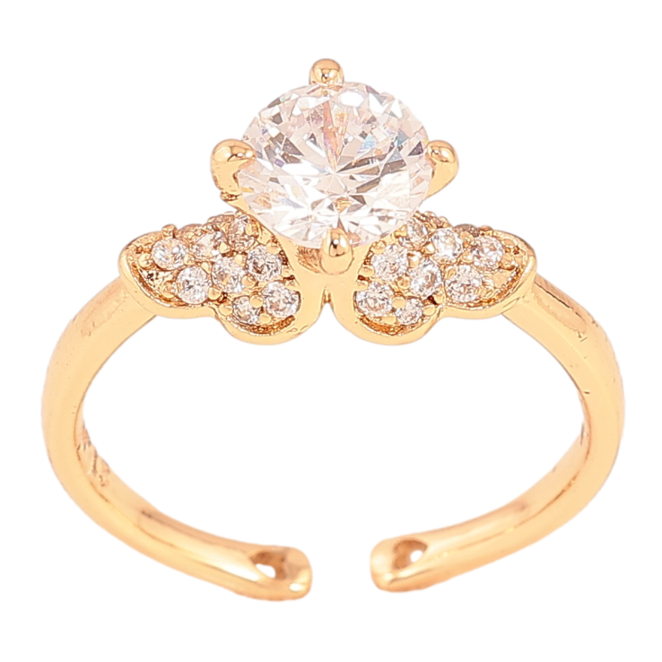 Каблучка Xuping колір Позолота 18K "Візерунок з кристалами" фото №8