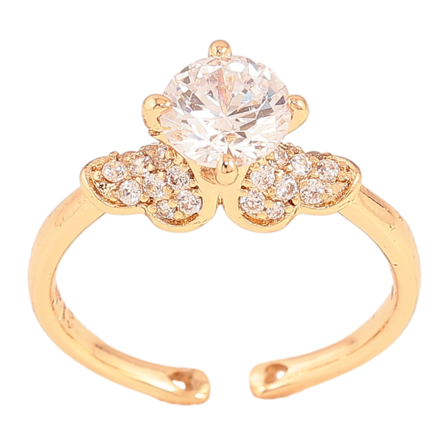 Каблучка Xuping колір Позолота 18K "Візерунок з кристалами" фото №1 Каблучка Xuping колір Позолота 18K "Візерунок з кристалами" фото №1