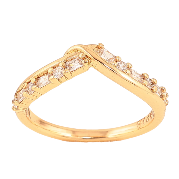 Каблучка Xuping колір Позолота 18K "Візерунок з кристалами"  фото №3