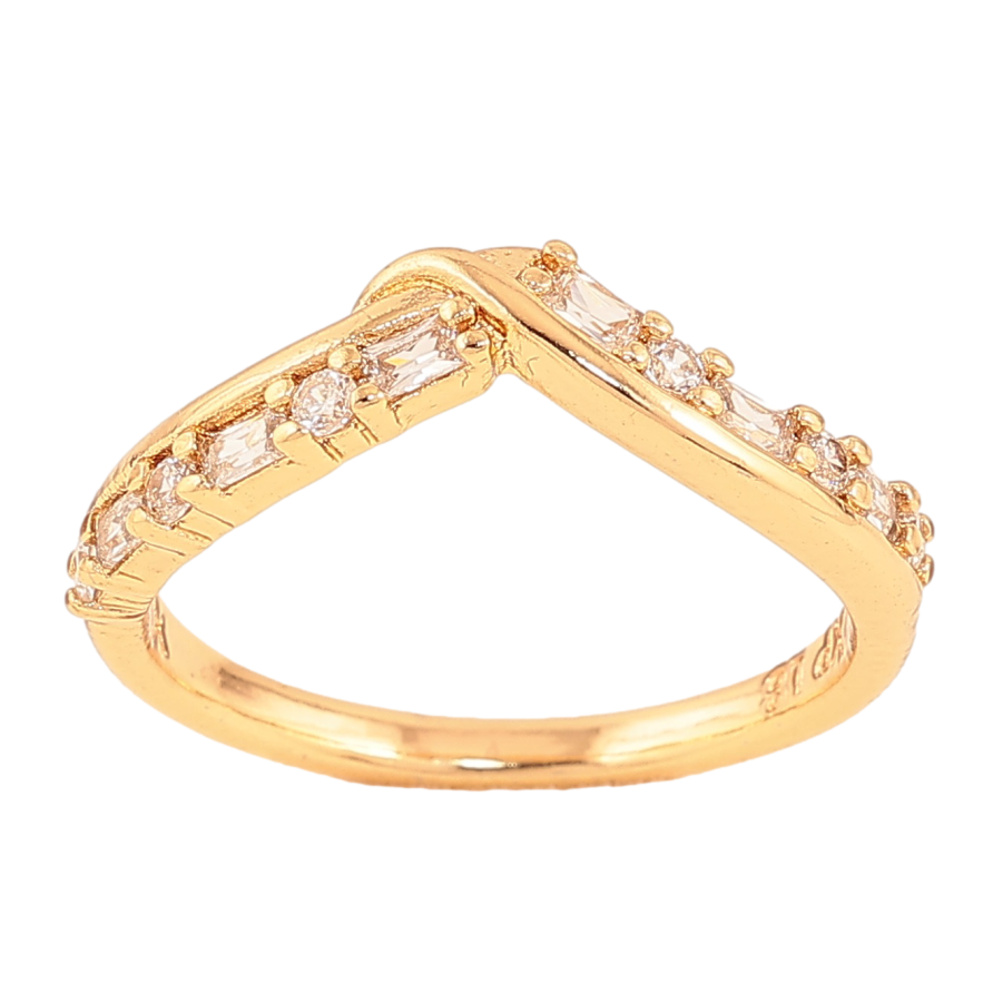Каблучка Xuping колір Позолота 18K "Візерунок з кристалами"  фото №1