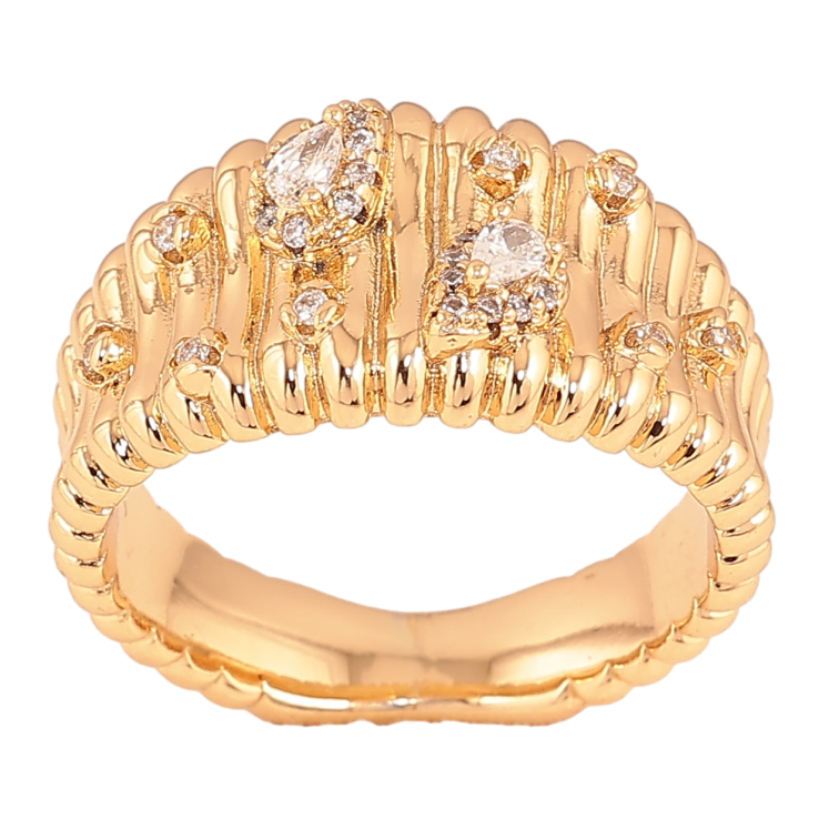 Каблучка Xuping колір Позолота 18K "Візерунок з кристалами" фото №19 Каблучка Xuping колір Позолота 18K "Візерунок з кристалами" фото №19