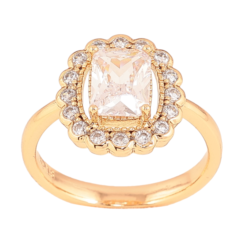 Каблучка Xuping колір Позолота 18K "Візерунок з кристалами" фото №2 Каблучка Xuping колір Позолота 18K "Візерунок з кристалами" фото №2