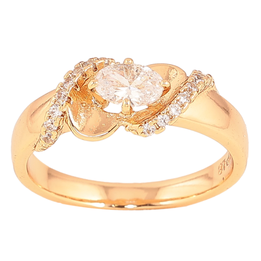 Каблучка Xuping колір Позолота 18K "Візерунок з кристалами" фото №1