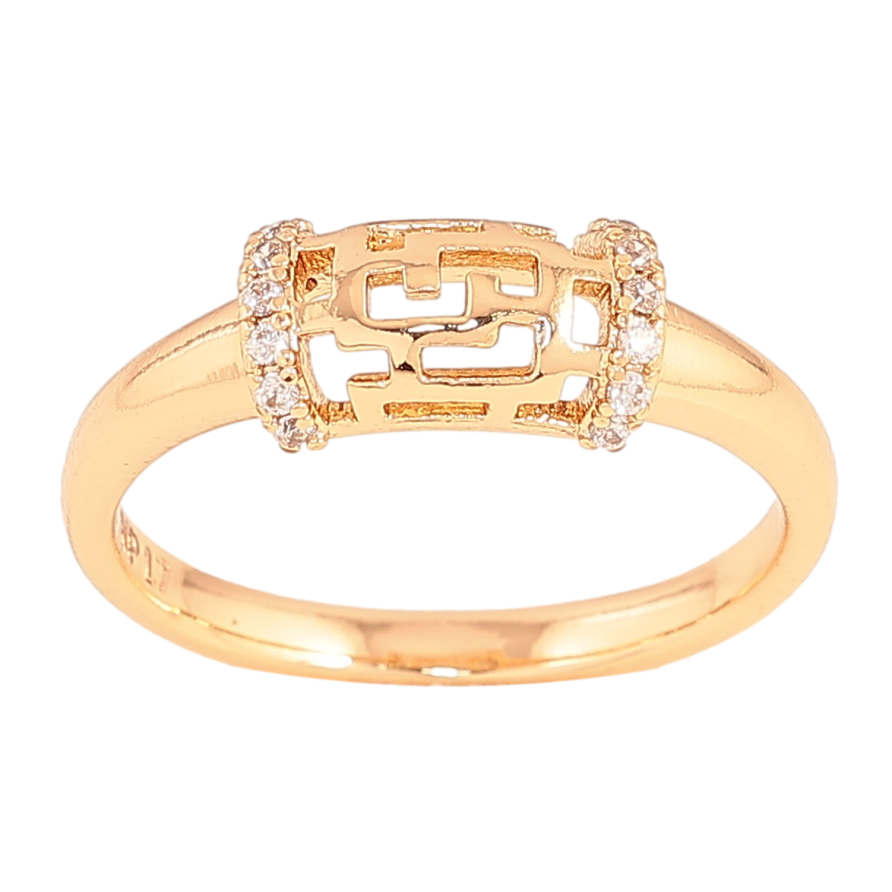 Каблучка Xuping колір Позолота 18K "Візерунок з кристалами" фото №1