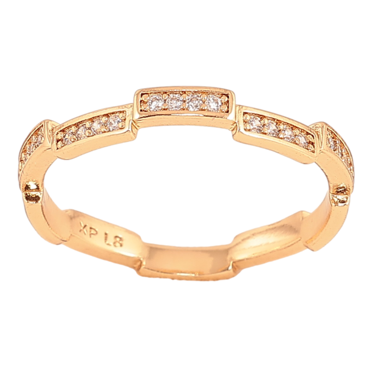 Каблучка Xuping колір Позолота 18K "Візерунок з кристалами"  фото №25