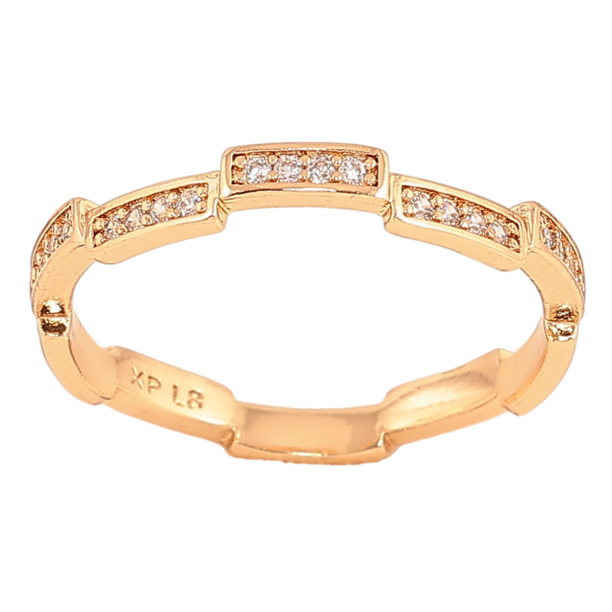 Каблучка Xuping колір Позолота 18K "Візерунок з кристалами"  фото №1