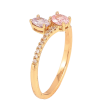 Каблучка Xuping колір Позолота 18K "Візерунок з бузково-рожевими кристалами" фото №2