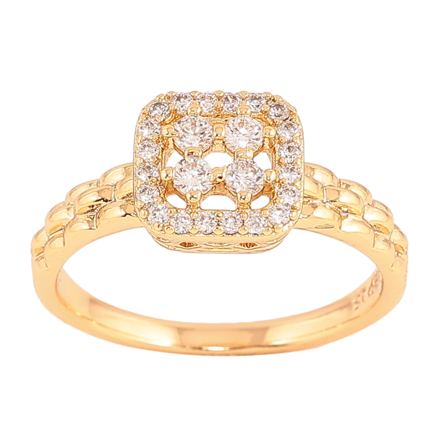 Каблучка Xuping колір Позолота 18K "Візерунок з кристалами" фото №1