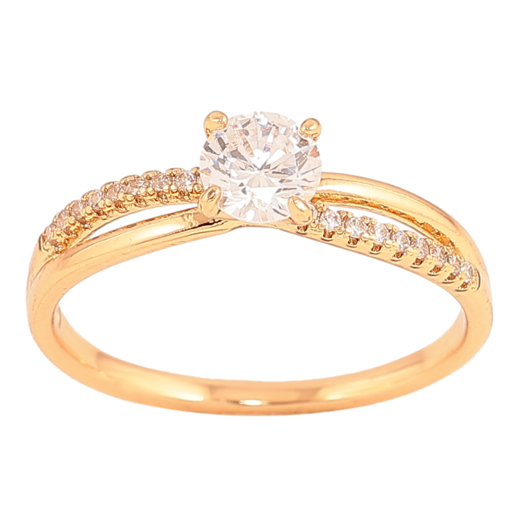 Каблучка Xuping колір Позолота 18K "Візерунок з кристалами" фото №12
