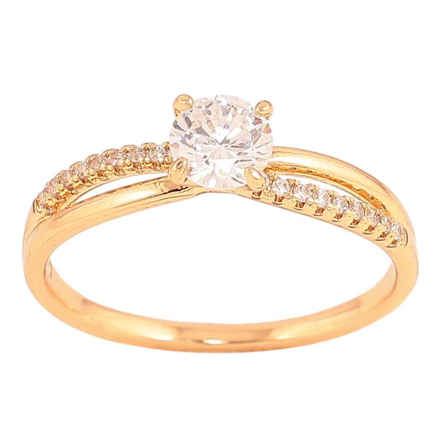 Каблучка Xuping колір Позолота 18K "Візерунок з кристалами" фото №1