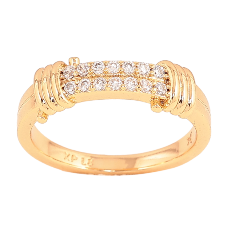 Каблучка Xuping колір Позолота 18K "Візерунок з кристалами" фото №10