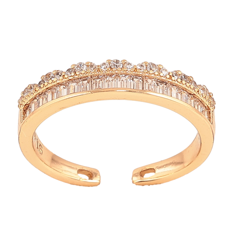 Каблучка Xuping колір Позолота 18K "Візерунок з кристалами" фото №8