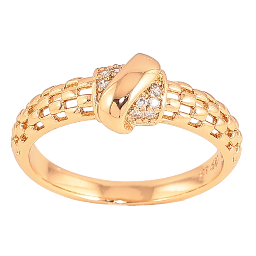 Каблучка Xuping колір Позолота 18K "Візерунок з кристалами" фото №1