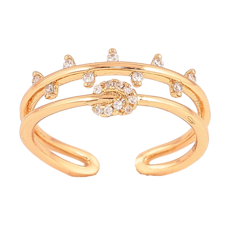Кольцо Xuping цвет Позолота 18K "Узор с кристаллами" фото №2