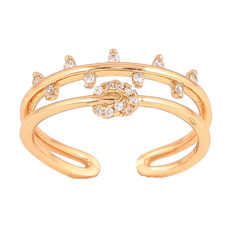 Кольцо Xuping цвет Позолота 18K "Узор с кристаллами" фото №1