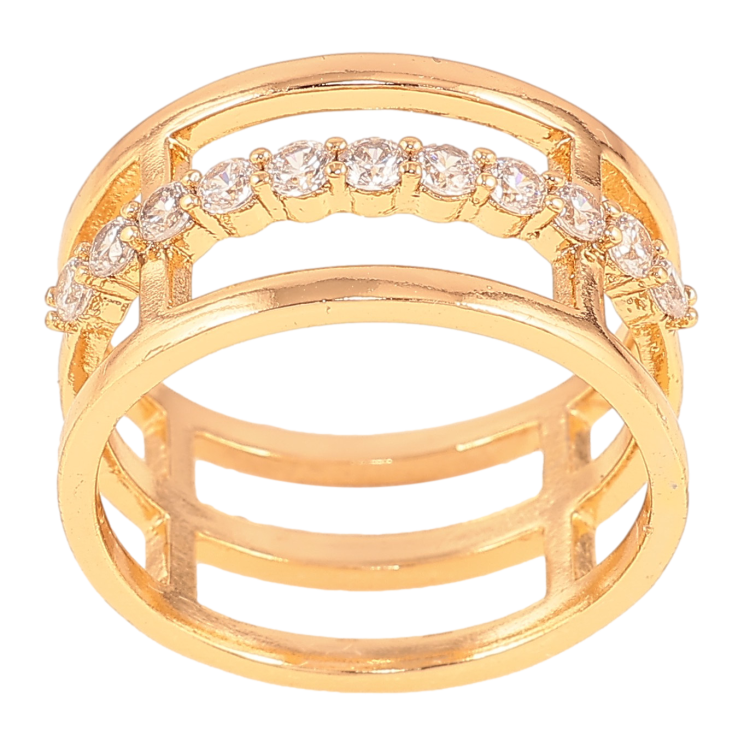 Каблучка Xuping колір Позолота 18K "Візерунок з кристалами" шир. 11мм фото №6 Каблучка Xuping колір Позолота 18K "Візерунок з кристалами" шир. 11мм фото №6