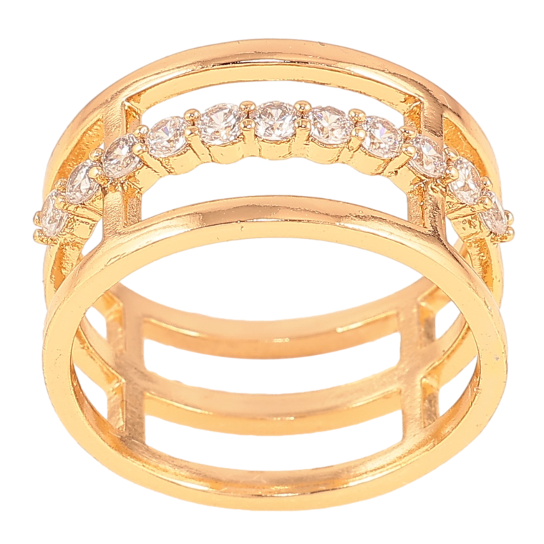 Кольцо Xuping цвет Позолота 18K "Узор с кристаллами" шир. 11мм фото №1