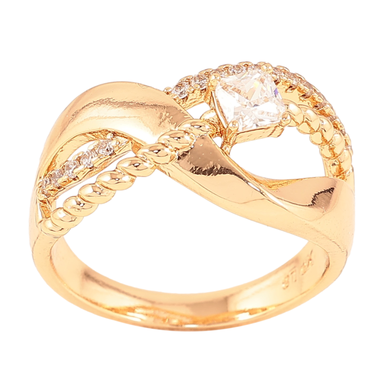 Кольцо Xuping цвет Позолота 18K "Узор с кристаллами" фото №1 Кольцо Xuping цвет Позолота 18K "Узор с кристаллами" фото №1