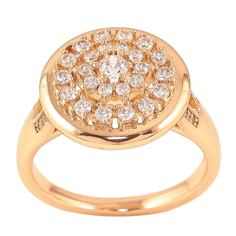 Каблучка Xuping колір Позолота 18K "Візерунок з кристалами" фото №1 Каблучка Xuping колір Позолота 18K "Візерунок з кристалами" фото №1