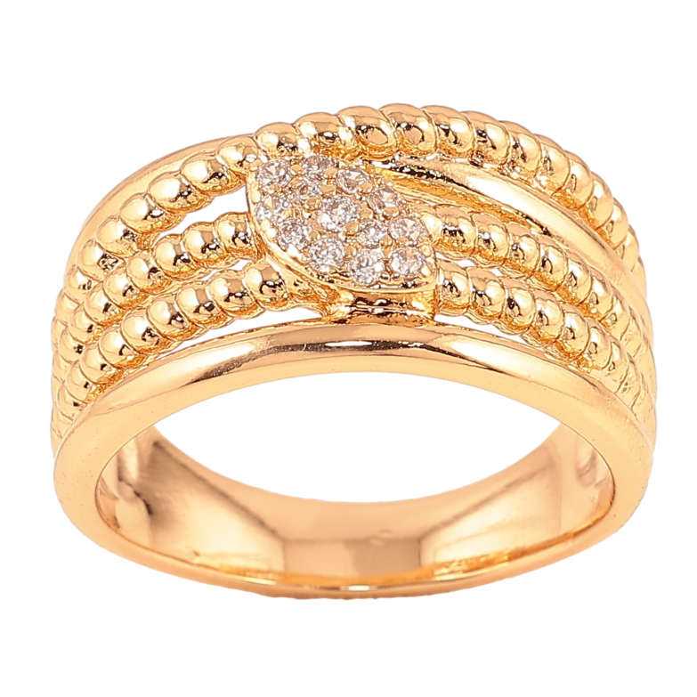 Каблучка Xuping колір Позолота 18K "Візерунок з кристалами" фото №1 Каблучка Xuping колір Позолота 18K "Візерунок з кристалами" фото №1