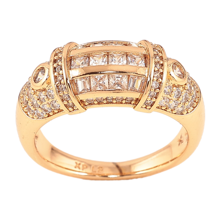 Кольцо Xuping цвет Позолота 18K "Узор с кристаллами" фото №1 Кольцо Xuping цвет Позолота 18K "Узор с кристаллами" фото №1