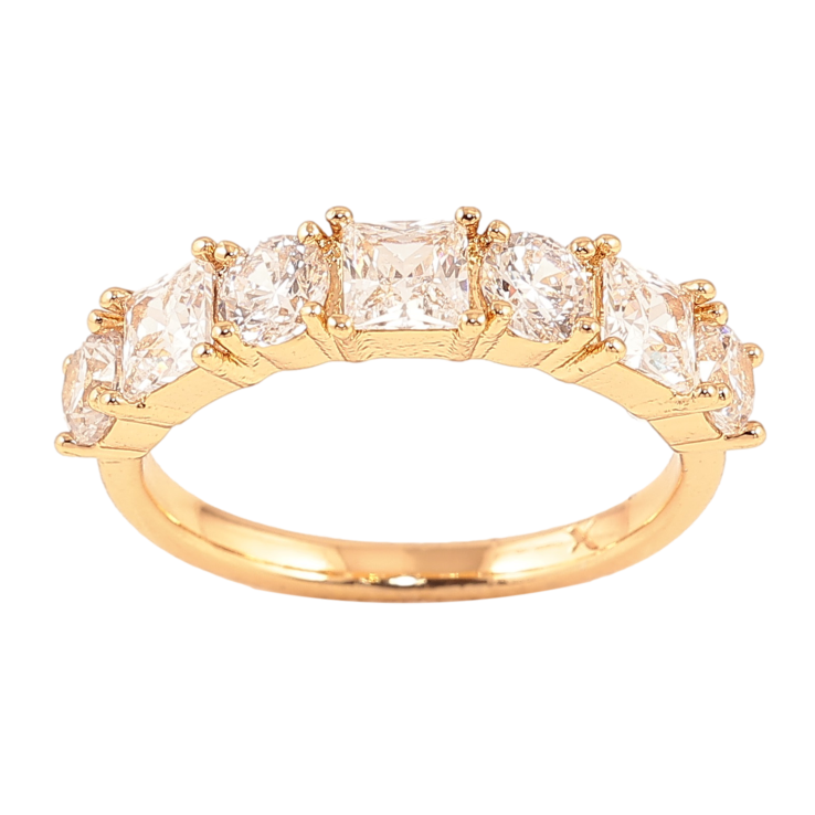Каблучка Xuping колір Позолота 18K "Доріжка кристалів" фото №19 Каблучка Xuping колір Позолота 18K "Доріжка кристалів" фото №19