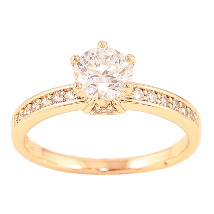 Каблучка Xuping колір Позолота 18K "Візерунок з кристалами" ø 6мм фото №1 Каблучка Xuping колір Позолота 18K "Візерунок з кристалами" ø 6мм фото №1