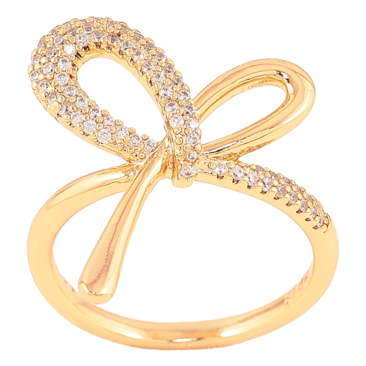 Кольцо Xuping цвет Позолота 18K "Бант с кристаллами" фото №9