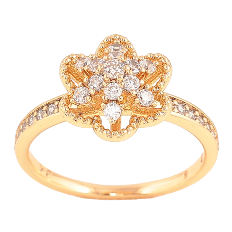 Каблучка Xuping колір Позолота 18K "Квітка з кристалами" фото №1 Каблучка Xuping колір Позолота 18K "Квітка з кристалами" фото №1
