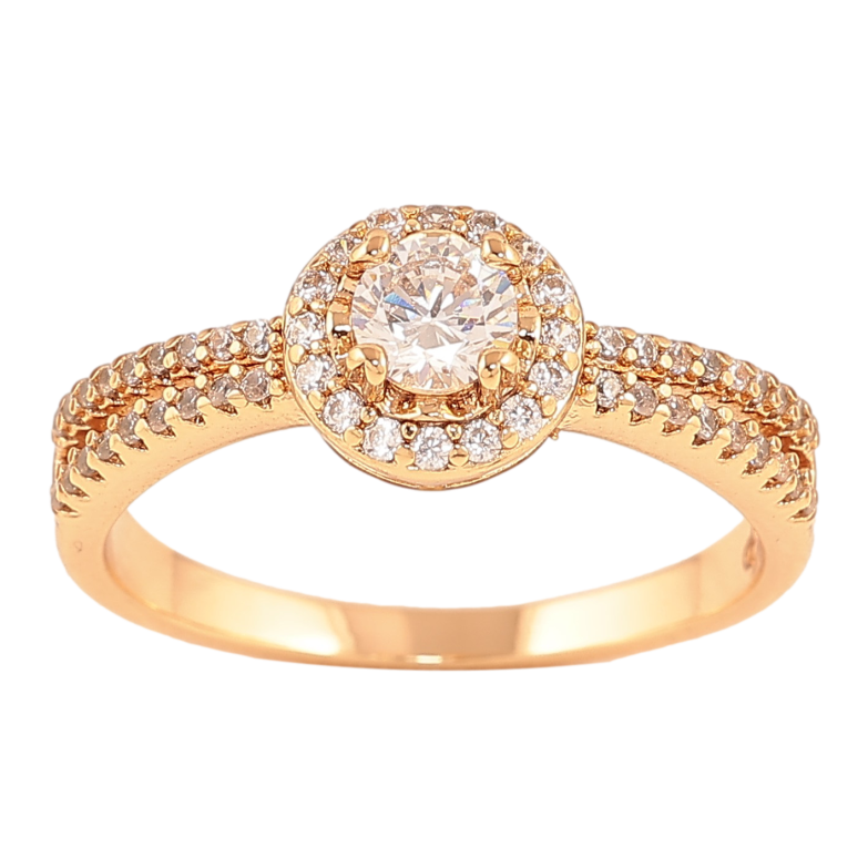 Каблучка Xuping колір Позолота 18K "Візерунок з кристалами" фото №1