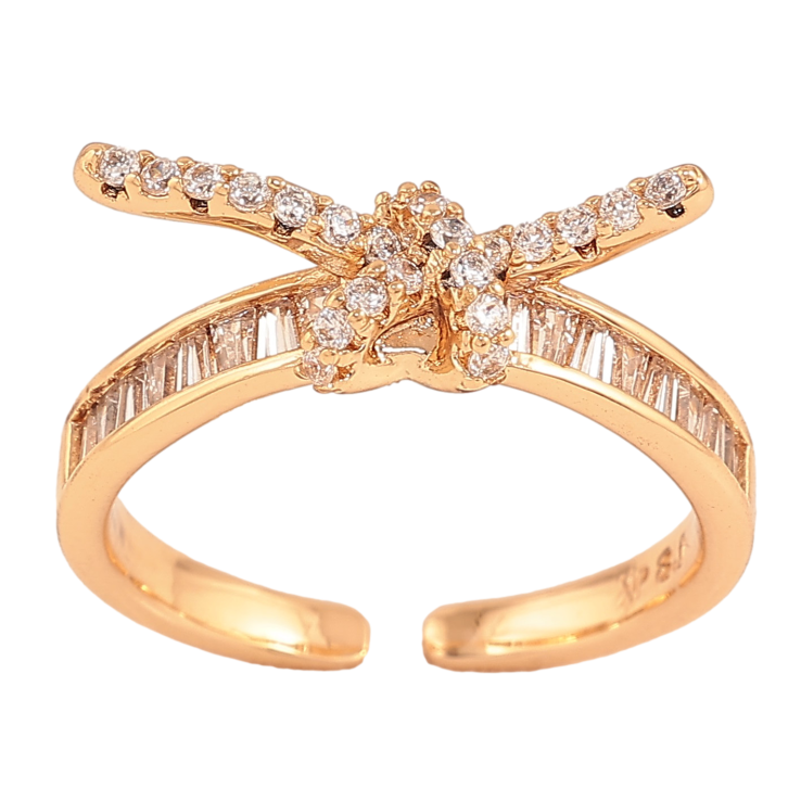 Кольцо Xuping цвет Позолота 18K "Узел с кристаллами" фото №10 Кольцо Xuping цвет Позолота 18K "Узел с кристаллами" фото №10