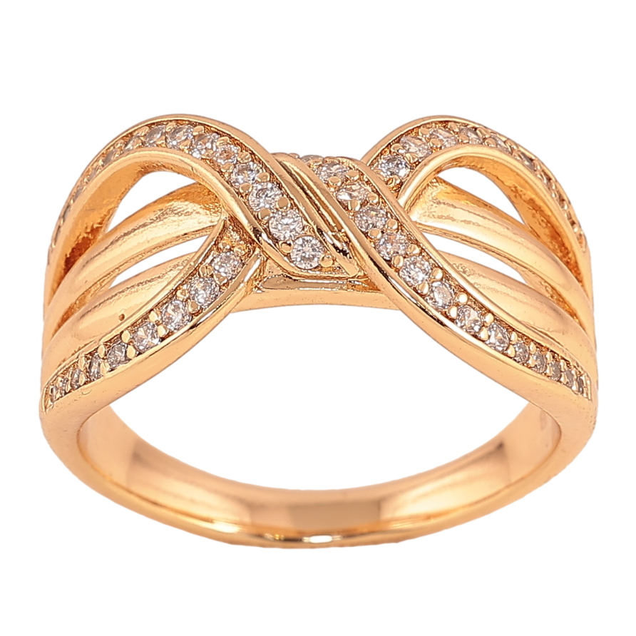 Кольцо Xuping цвет Позолота 18K "Узор с кристаллами" фото №1 Кольцо Xuping цвет Позолота 18K "Узор с кристаллами" фото №1