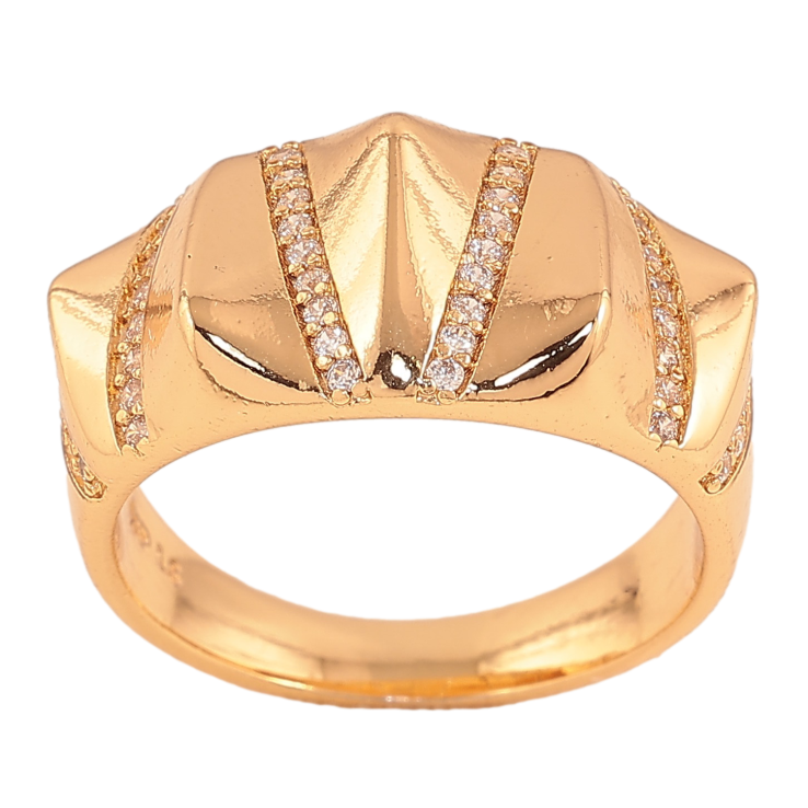 Кольцо Xuping цвет Позолота 18K "Узор с кристаллами" фото №5 Кольцо Xuping цвет Позолота 18K "Узор с кристаллами" фото №5