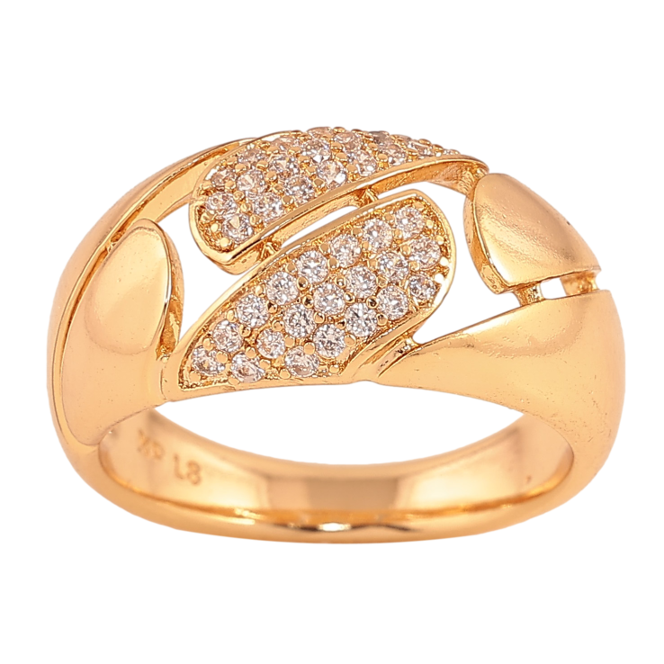 Кольцо Xuping цвет Позолота 18K "Узор с кристаллами" фото №3 Кольцо Xuping цвет Позолота 18K "Узор с кристаллами" фото №3