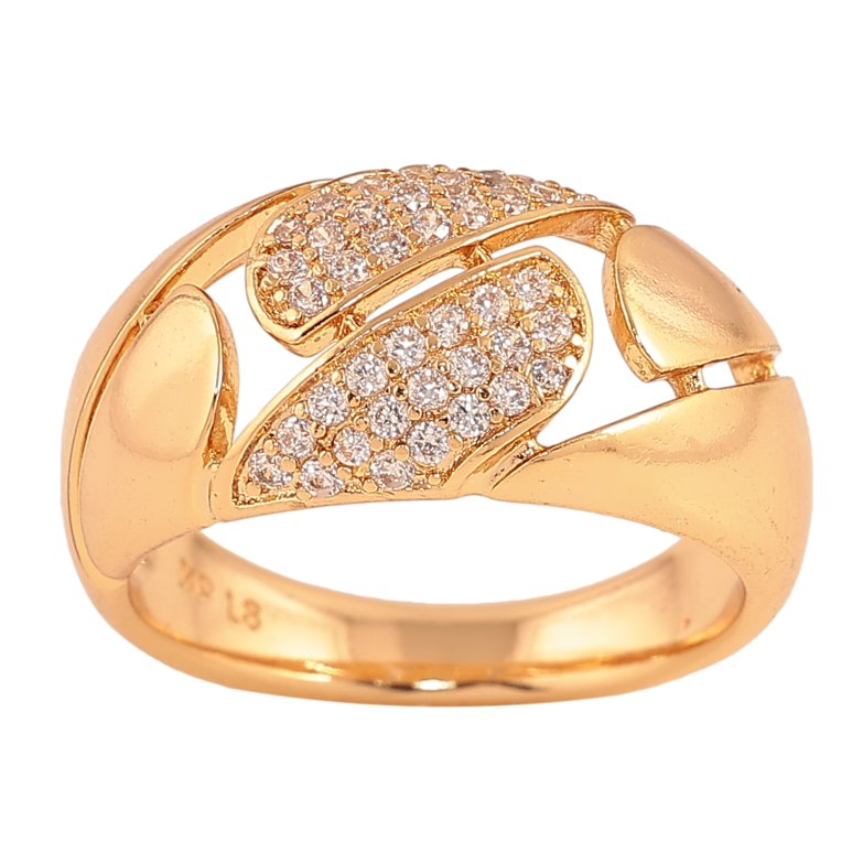 Кольцо Xuping цвет Позолота 18K "Узор с кристаллами" фото №2 Кольцо Xuping цвет Позолота 18K "Узор с кристаллами" фото №2