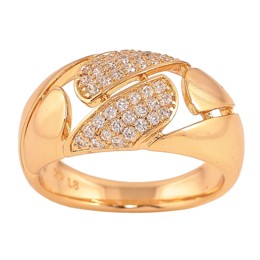 Кольцо Xuping цвет Позолота 18K "Узор с кристаллами" фото №1 Кольцо Xuping цвет Позолота 18K "Узор с кристаллами" фото №1