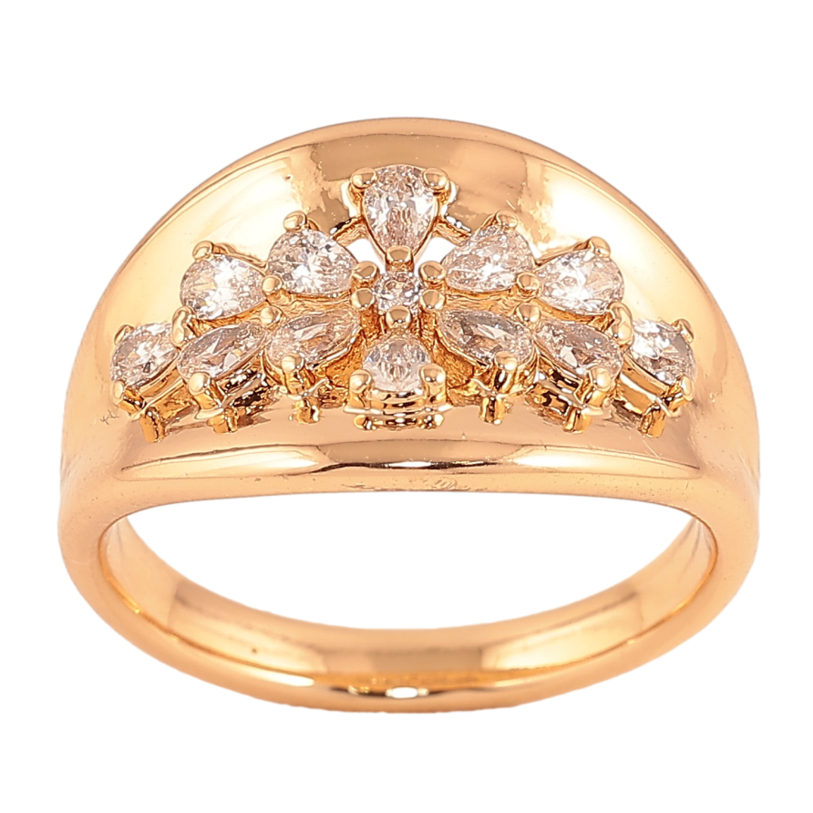 Кольцо Xuping цвет Позолота 18K "Узор с кристаллами" фото №1 Кольцо Xuping цвет Позолота 18K "Узор с кристаллами" фото №1
