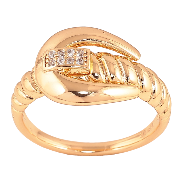 Кольцо Xuping цвет Позолота 18K "Узор с кристаллами" фото №3 Кольцо Xuping цвет Позолота 18K "Узор с кристаллами" фото №3