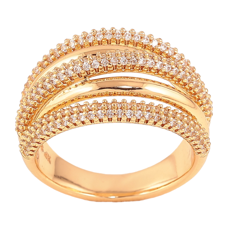 Каблучка Xuping колір Позолота 18K "Візерунок з інкрустацією кристалами" фото №25