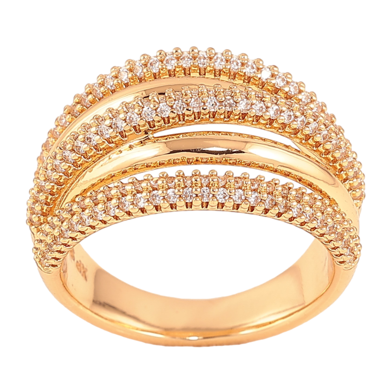 Кольцо Xuping цвет Позолота 18K "Узор с инкрустацией кристаллами" фото №1 Кольцо Xuping цвет Позолота 18K "Узор с инкрустацией кристаллами" фото №1