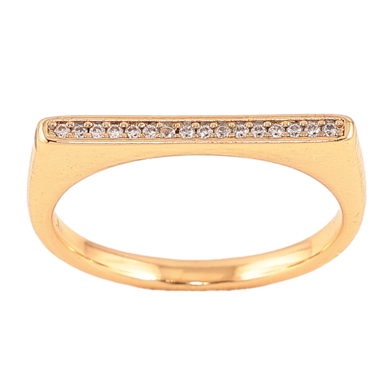 Каблучка Xuping колір Позолота 18K "Доріжка кристалів" фото №1