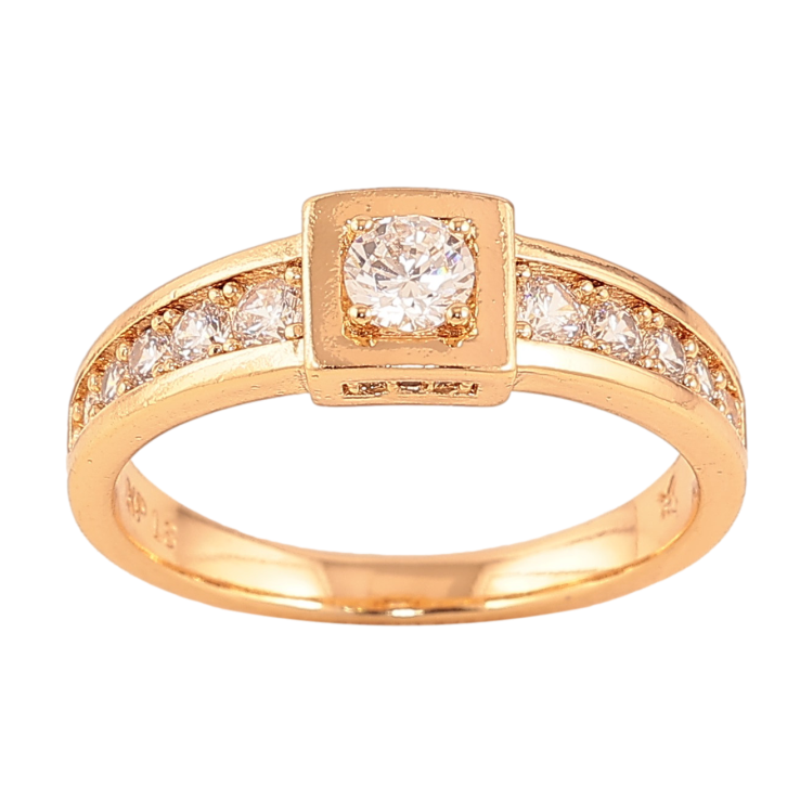 Каблучка Xuping колір Позолота 18K "Візерунок з кристалами" фото №7