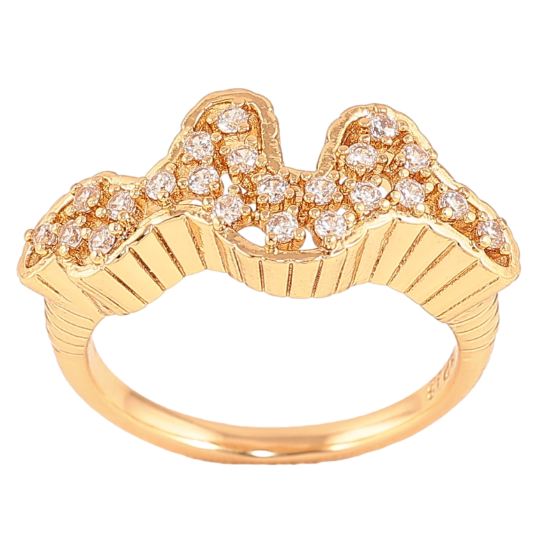 Каблучка Xuping колір Позолота 18K "Візерунок з кристалами" фото №1 Каблучка Xuping колір Позолота 18K "Візерунок з кристалами" фото №1