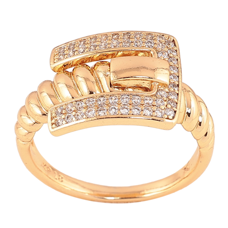 Кольцо Xuping цвет Позолота 18K "Узор с кристаллами"  фото №14
