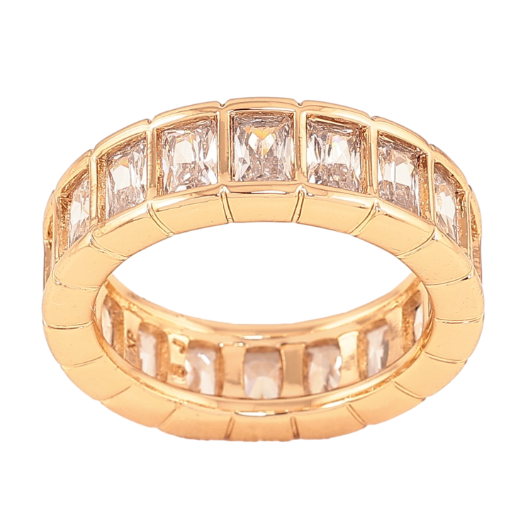 Кольцо Xuping цвет Позолота 18K "Дорожка кристаллов" шир. 7мм фото №10