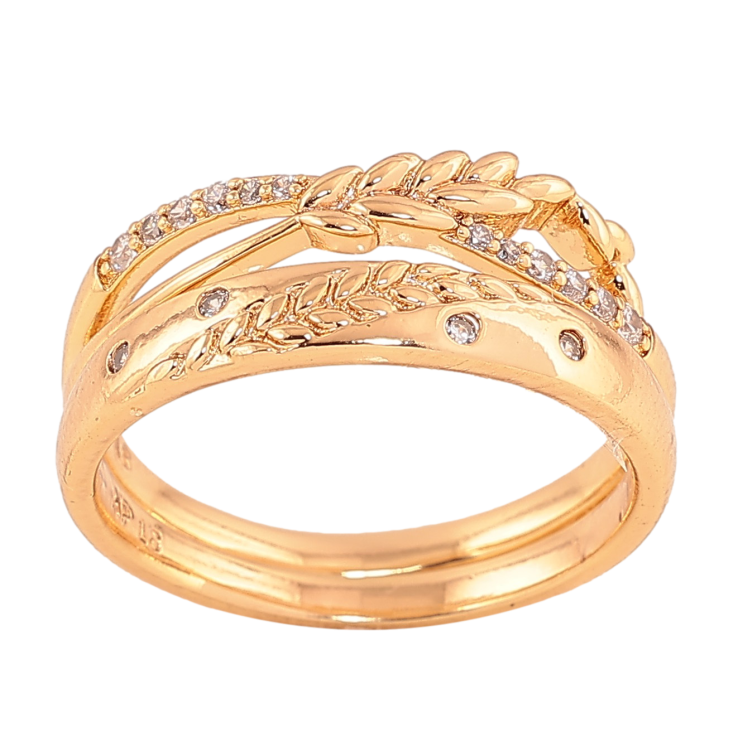 Кольцо Xuping цвет Позолота 18K "Двойное с узором колосок"  фото №25