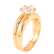 Кольцо Xuping цвет Позолота 18K "Двойное с кристаллом" ø 6мм фото №2 Кольцо Xuping цвет Позолота 18K "Двойное с кристаллом" ø 6мм фото №2