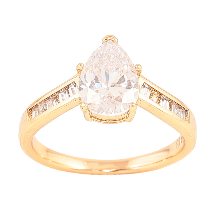 Кольцо Xuping цвет Позолота 18K "Кристальная капля" фото №20