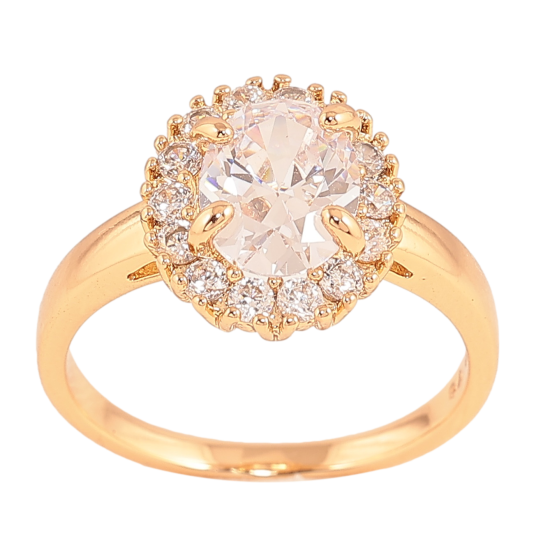 Каблучка Xuping колір Позолота 18K "Візерунок з кристалами" фото №1 Каблучка Xuping колір Позолота 18K "Візерунок з кристалами" фото №1