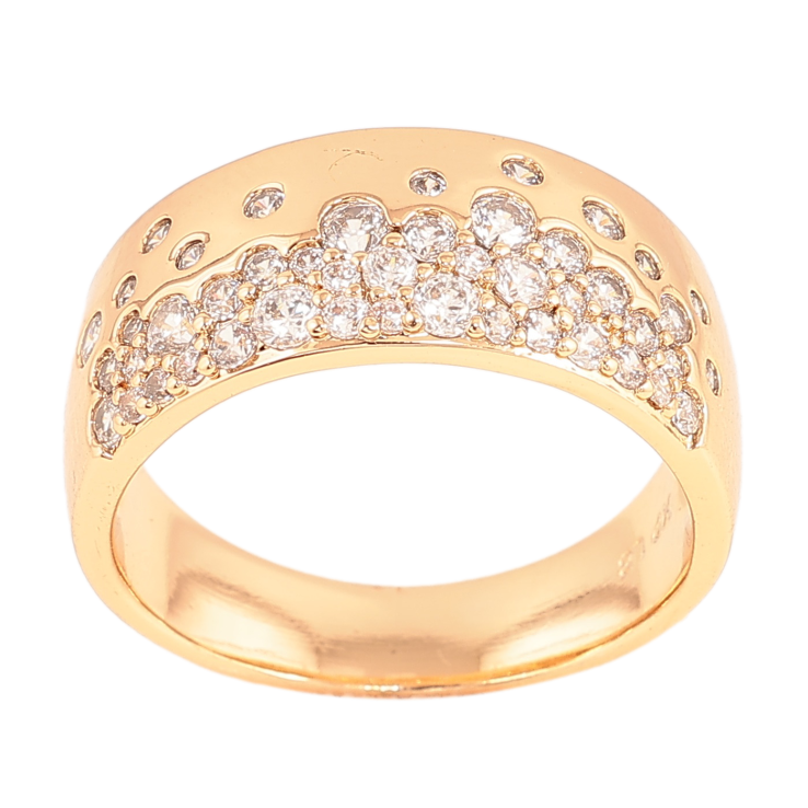 Кольцо Xuping цвет Позолота 18K "Узор с кристаллами" фото №3